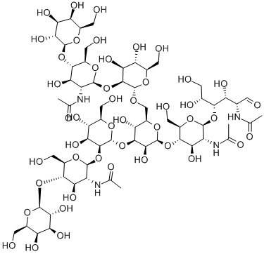 MANNOTRIOSE-DI-(N-ACETYL-D-GLUCOSAMINE), BIS(GALACTOSYL-[N-ACETYL-D-GLUCOSAMINYL]) Structure