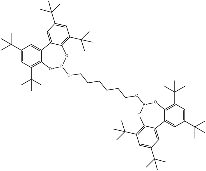 6,6'-[1,6-Hexanediylbis(oxy)]bis[2,4,8,10-tetrakis(1,1-dimethylethyl)dibenzo[d,f][1,3,2]dioxaphosphepin] Structure