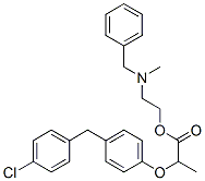 2-(벤질-메틸-아미노)에틸2-[4-[(4-클로로페닐)메틸]페녹시]프로프아노에이트 구조식 이미지