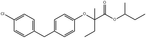 butan-2-yl 2-[4-[(4-chlorophenyl)methyl]phenoxy]-2-methyl-butanoate Structure