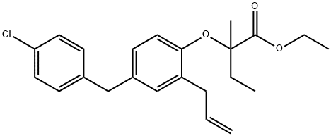 ethyl 2-[4-[(4-chlorophenyl)methyl]-2-prop-2-enyl-phenoxy]-2-methyl-bu tanoate 구조식 이미지