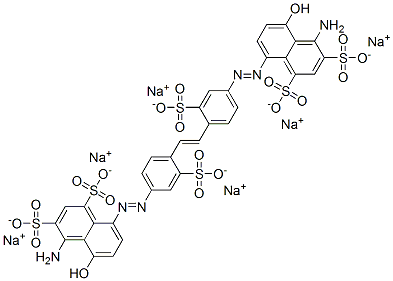 8,8'-[1,2-Ethenediylbis[(3-sulfo-4,1-phenylene)azo]]bis[4-amino-5-hydroxy-1,3-naphthalenedisulfonic acid]hexasodium salt 구조식 이미지