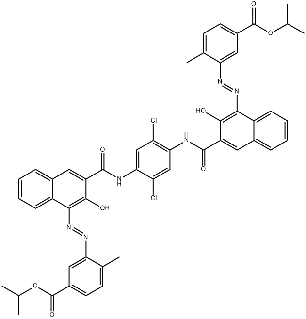 diisopropyl 3,3'-[(2,5-dichloro-1,4-phenylene)bis[iminocarbonyl(2-hydroxy-3,1-naphthylene)azo]]bis[4-methylbenzoate] Structure