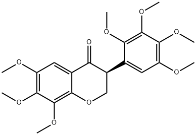 (S)-6,7,8-Trimethoxy-3-(2,3,4,5-tetramethoxyphenyl)-2H-1-benzopyran-4(3H)-one 구조식 이미지