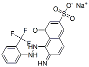 sodium 6-imino-4-oxo-5-[2-[2-(trifluoromethyl)phenyl]hydrazinyl]naphth alene-2-sulfonate Structure