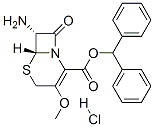 diphenylmethyl (6R-trans)-7-amino-3-methoxy-8-oxo-5-thia-1-azabicyclo[4.2.0]oct-2-ene-2-carboxylate monohydrochloride  Structure