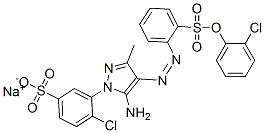 3-[5-Amino-4-[[2-[(2-chlorophenoxy)sulfonyl]phenyl]azo]-3-methyl-1H-pyrazol-1-yl]-4-chlorobenzenesulfonic acid sodium salt Structure