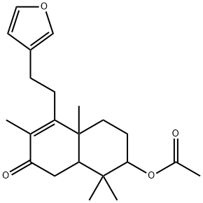 7-Acetoxy-4-[2-(3-furyl)ethyl]-4a,5,6,7,8,8a-hexahydro-3,4a,8,8-tetramethylnaphthalen-2(1H)-one 구조식 이미지