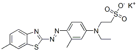 potassium 2-[ethyl[3-methyl-4-[(6-methyl-2-benzothiazolyl)azo]phenyl]amino]ethanesulphonate 구조식 이미지