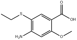 2-메톡시-4-아미노-5-에틸티오벤조산 구조식 이미지