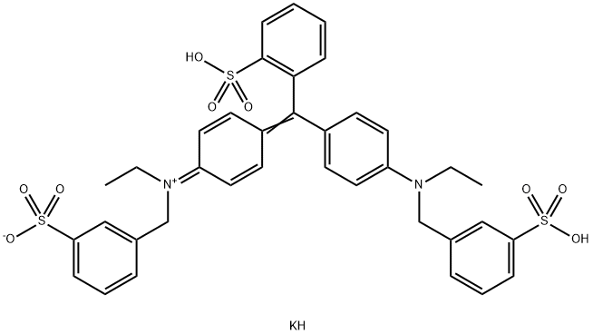 dihydrogen (ethyl)[4-[4-[ethyl(3-sulphonatobenzyl)amino]-2'-sulphonatobenzhydrylidene]cyclohexa-2,5-dien-1-ylidene](3-sulphonatobenzyl)ammonium, dipotassium salt Structure