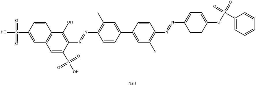 3-[[3,3'-Dimethyl-4'-[[4-[(phenylsulfonyl)oxy]phenyl]azo][1,1'-biphenyl]-4-yl]azo]-4-hydroxy-2,7-naphthalenedisulfonic acid disodium salt Structure