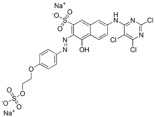 disodium 4-hydroxy-3-[[4-[2-(sulphonatooxy)ethoxy]phenyl]azo]-7-[(2,5,6-trichloro-4-pyrimidinyl)amino]naphthalene-2-sulphonate 구조식 이미지