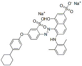 disodium 5-[[4-(4-cyclohexylphenoxy)-2-sulphonatophenyl]azo]-6-[(2,6-dimethylphenyl)amino]-4-hydroxynaphthalene-2-sulphonate Structure