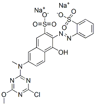 disodium 7-[(4-chloro-6-methoxy-1,3,5-triazin-2-yl)methylamino]-4-hydroxy-3-[(2-sulphonatophenyl)azo]naphthalene-2-sulphonate 구조식 이미지