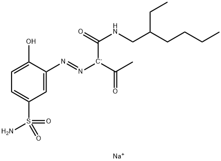 2-[[5-(Aminosulfonyl)-2-hydroxyphenyl]azo]-N-(2-ethylhexyl)-3-oxo-2-sodiobutanamide Structure