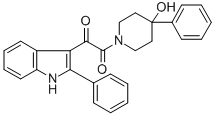 1-(Oxo(2-phenyl-1H-indol-3-yl)acetyl)-4-phenyl-4-piperidinol 구조식 이미지