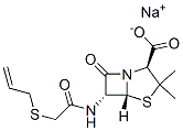 sodium [2S-(2alpha,5alpha,6beta)]-6-[(allylthio)acetamido]-3,3-dimethyl-7-oxo-4-thia-1-azabicyclo[3.2.0]heptane-2-carboxylate  Structure