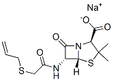 sodium [2S-(2alpha,5alpha,6beta)]-6-[(allylthio)acetamido]-3,3-dimethyl-7-oxo-4-thia-1-azabicyclo[3.2.0]heptane-2-carboxylate  구조식 이미지