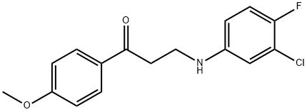 3-(3-chloro-4-fluoroanilino)-1-(4-methoxyphenyl)-1-propanone Structure