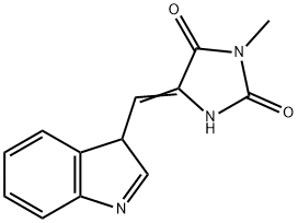 2,4-Imidazolidinedione,  5-(3H-indol-3-ylmethylene)-3-methyl- 구조식 이미지