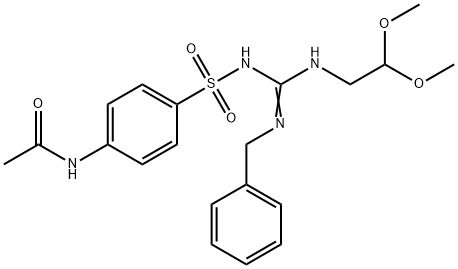 아세트아미드,N-(4-(((((2,2-디메톡시에틸)아미노)(페닐메틸아미노)메틸렌)아미노)술포닐)페닐)- 구조식 이미지