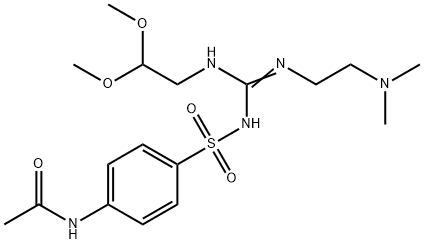 아세트아미드,N-(4-(((((2,2-디메톡시에틸)아미노)((2-(디메틸아미노)에틸)아미노)메틸렌)아미노)술포닐)페닐)- 구조식 이미지
