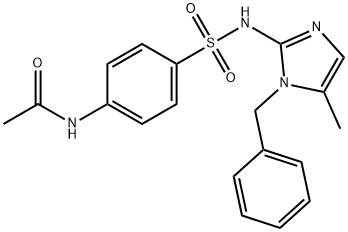 Acetamide, N-(4-(((5-methyl-1-(phenylmethyl)-1H-imidazol-2-yl)amino)su lfonyl)phenyl)- 구조식 이미지