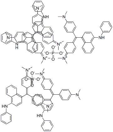 Methanaminium, N-[4-[[4-(dimethylamino)phenyl][4-(phenylamino)-1-naphthalenyl]methylene]-2,5-cyclohexadien-1-ylidene]-N-methyl-, tungstatephosphate Structure