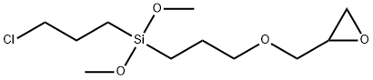 (3-클로로프로필)디메톡시-(3-(옥시라닐메톡시)프로필)실라. 구조식 이미지