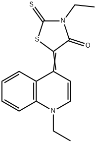 3-ethyl-5-(1-ethyl-(1H)-quinolin-4-ylidene)-2-thioxothiazolidin-4-one 구조식 이미지