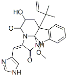 7a-(1,1-Dimethyl-2-propenyl)-6,7,7a,12-tetrahydro-6-hydroxy-3-(1H-imidazol-4-ylmethylene)-12-methoxy-1H,5H-imidazo[1',2':1,2]pyrido[2,3-b]indole-2,5(3H)-dione Structure