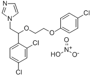 1-(2-(2-(4-Chlorophenoxy)ethoxy)-2-(2,4-dichlorophenyl)ethyl)-1H-imida zole nitrate 구조식 이미지