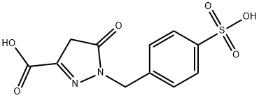 4,5-dihydro-5-oxo-1-[(4-sulphophenyl)methyl]-1H-pyrazole-3-carboxylic acid 구조식 이미지