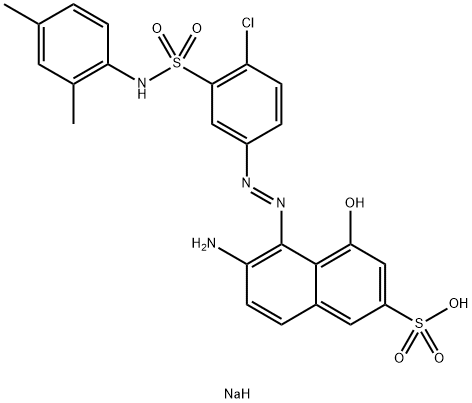 sodium 6-amino-5-[[4-chloro-3-[[(2,4-dimethylphenyl)amino]sulphonyl]phenyl]azo]-4-hydroxynaphthalene-2-sulphonate 구조식 이미지