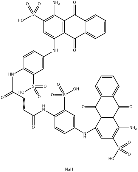 tetrasodium 4,4'-[(1,4-dioxo-2-butene-1,4-diyl)bis[imino(3-sulphonato-4,1-phenylene)imino]]bis[1-amino-9,10-dihydro-9,10-dioxoanthracene-2-sulphonate] 구조식 이미지