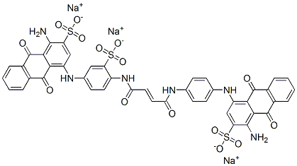 trisodium 1-amino-4-[[4-[[4-[[4-[(4-amino-9,10-dihydro-9,10-dioxo-3-sulphonato-1-anthryl)amino]phenyl]amino]-1,4-dioxobut-2-enyl]amino]-3-sulphonatophenyl]amino]-9,10-dihydro-9,10-dioxoanthracene-2-sulphonate 구조식 이미지