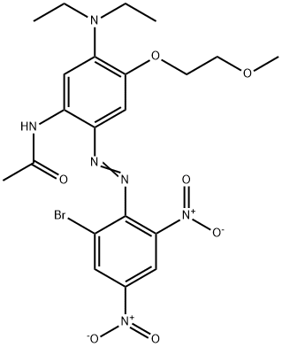 N-[2-[(2-Bromo-4,6-dinitrophenyl)azo]-5-(diethylamino)-4-(2-methoxyethoxy)phenyl]acetamide 구조식 이미지