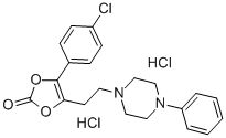 4-(4-chlorophenyl)-5-[2-(4-phenyl-1-piperazinyl)ethyl]-1,3-dioxol-2-one dihydrochloride Structure