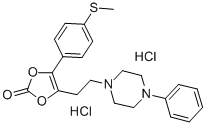 1,3-Dioxol-2-one, 4-(4-(methylthio)phenyl)-5-(2-(4-phenyl-1-piperaziny l)ethyl)-, dihydrochloride Structure