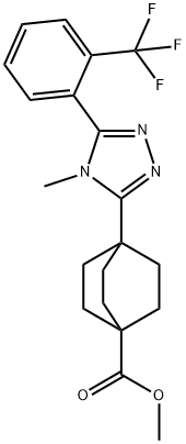 Bicyclo[2.2.2]octane-1-carboxylic acid, 4-[4-Methyl-5-[2-(trifluoroMethyl)phenyl]-4H-1,2,4-triazol-3-yl]-, Methyl ester Structure