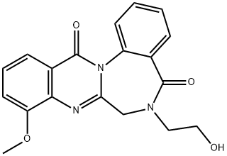 Quinazolino[3,2-a][1,4]benzodiazepine-5,13-dione,  6,7-dihydro-6-(2-hydroxyethyl)-9-methoxy- 구조식 이미지