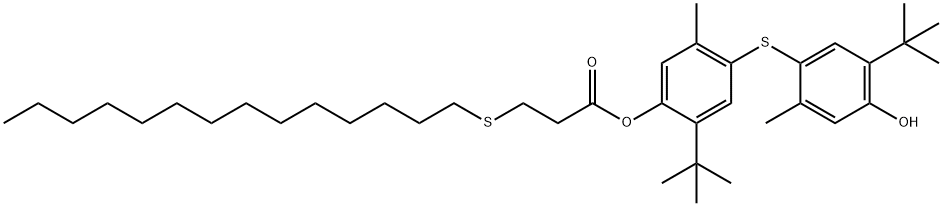 2-(1,1-dimethylethyl)-4-[[5-(1,1-dimethylethyl)-4-hydroxy-2-methylphenyl]thio]-5-methylphenyl 3-(tetradecylthio)propionate  구조식 이미지
