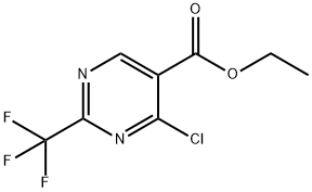 Ethyl 4-chloro-2-(trifluoromethyl)pyrimidine-5-carboxylate 구조식 이미지