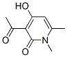 1,6-Dimethyl-3-acetyl-4-hydroxypyridine-2(1H)-one 구조식 이미지