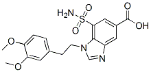 1-[2-(3,4-dimethoxyphenyl)ethyl]-7-sulfamoyl-benzoimidazole-5-carboxyl ic acid Structure