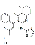 2-(2,3-diethylcyclohexyl)-3-(2-methylquinolin-4-yl)-1-(1,3-thiazol-2-y l)guanidine hydrochloride 구조식 이미지