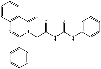 Urea, 1-((4-oxo-2-phenyl-3,4-dihydro-3-quinazolinyl)acetyl)-3-phenyl-2 -thio- Structure