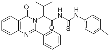 1-(3-Methyl-2-(4-oxo-2-phenyl-3,4-dihydro-3-quinazolinyl)butyryl)-3-(p -tolyl)-2-thiourea 구조식 이미지