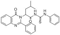 1-(4-Methyl-2-(4-oxo-2-phenyl-3,4-dihydro-3-quinazolinyl)valeryl)-3-ph enyl-2-thiourea Structure